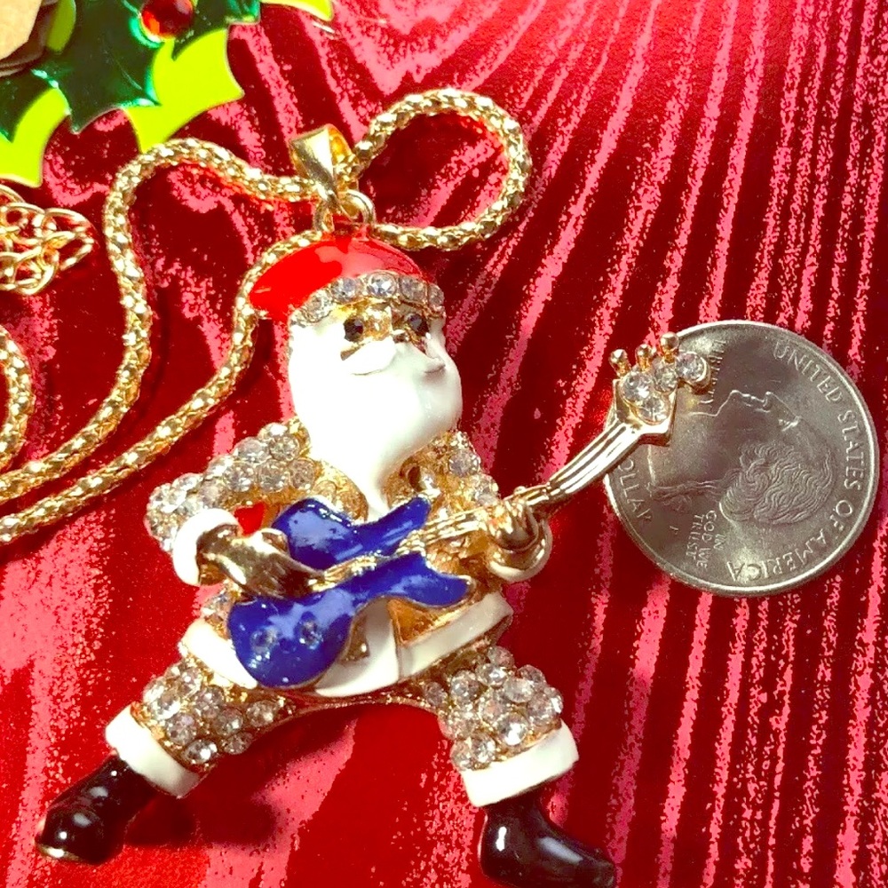 COPY - Betsey Johnson Santa Guitar Christmas Necklace 28
